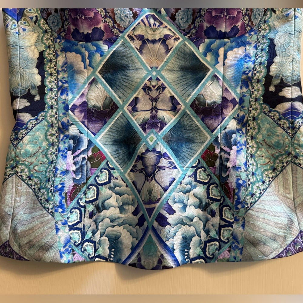 Camilla Blue & Purple Strapless Bohemian Maxi Top - Picture 3 of 14